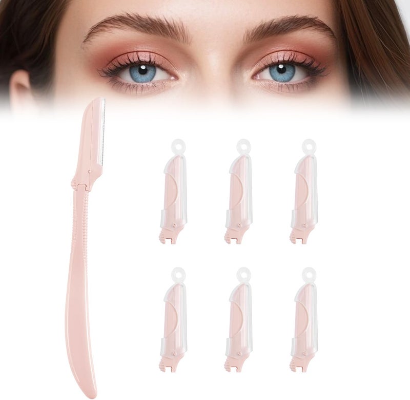 Cut it Eyebrow Razors&Dermaplane Razors Set - Japanese Blades Face Razors for Peach Fuzz and Fine Hair, Multipurpose Exfoliating Dermaplaning Tools for Women and Men, 6 Replacements Heads Included - Image 1